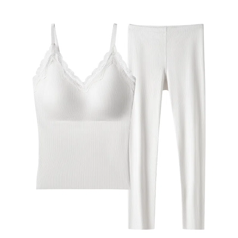 欧迪芬 背心无痕塑性显瘦带胸垫秋衣蓄热锁温保暖套装 女款