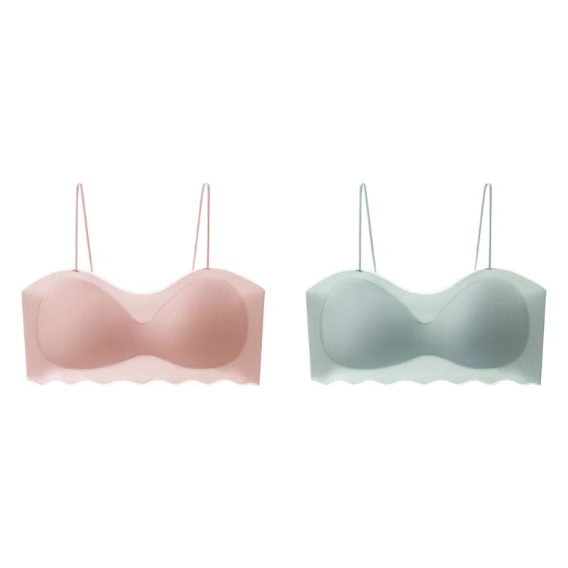 棉基因 无痕冰丝美背细肩带薄款小胸聚拢抹胸防走光少女百搭文胸 女款 组合装