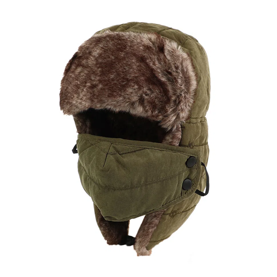 BAIJUAN Winter Warm Detachable Mask Earflap Hat
