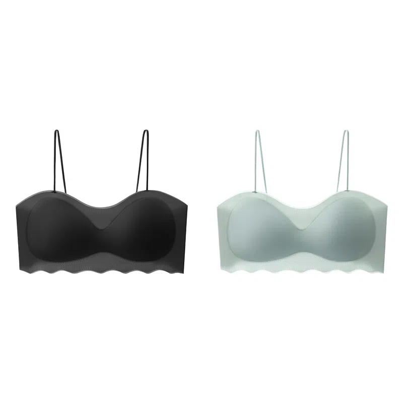 棉基因 无痕冰丝美背细肩带薄款小胸聚拢抹胸防走光少女百搭文胸 女款 组合装
