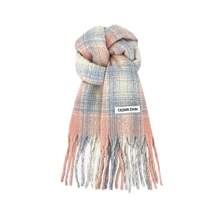 浪莎 拍照超出片的复古美拉德格子围巾韩系高级氛围感加厚保暖围脖 男女同款情侣款 礼盒装 绒线围巾 男女同款情侣款