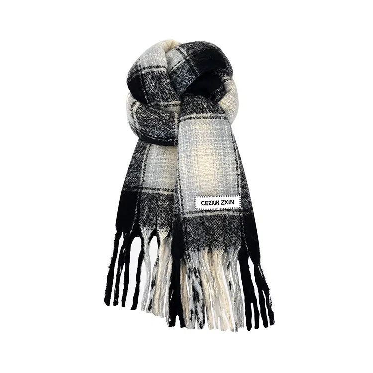 浪莎 拍照超出片的复古美拉德格子围巾韩系高级氛围感加厚保暖围脖 男女同款情侣款 礼盒装 绒线围巾 男女同款情侣款