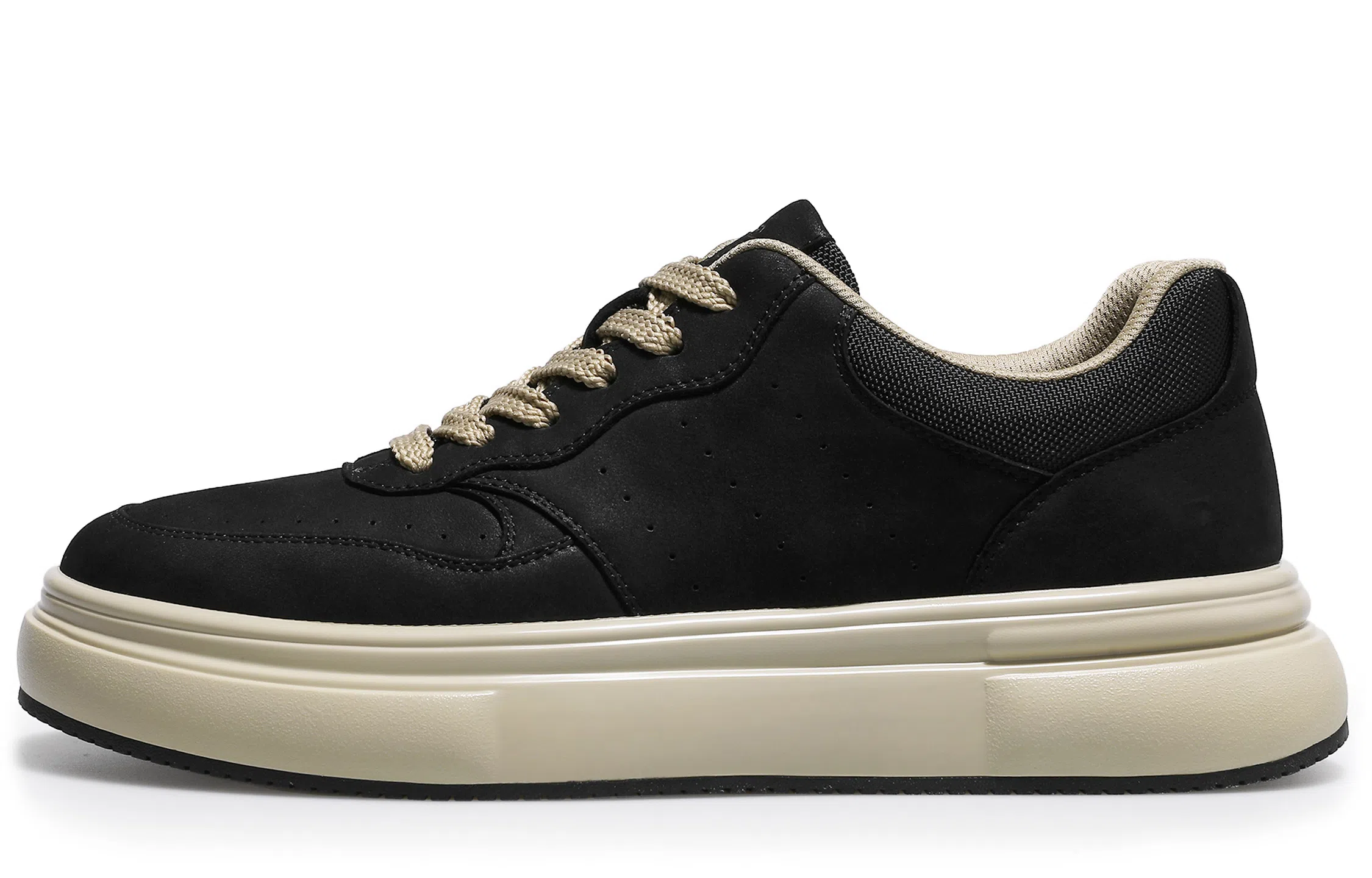 德赛 头层牛皮 空军一号 通勤百搭 复古休闲 学生穿搭 厚底增高 时尚简约 防滑耐磨 低帮 板鞋 男款