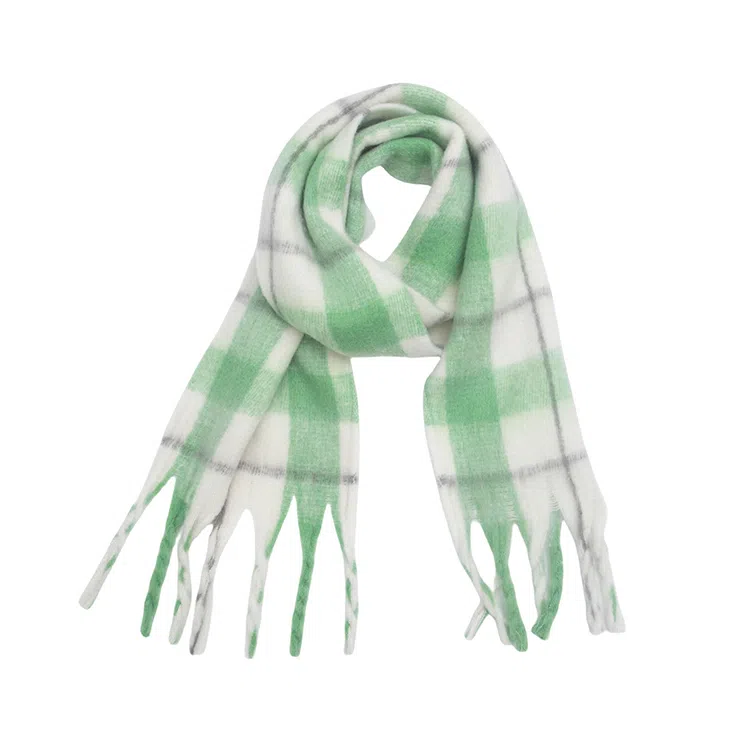 浪莎 冬日无忧秋冬季韩系氛围感格子围巾高级氛围感马海毛加大加厚软糯保暖围巾披肩 男女同款情侣款 礼盒装 绒线围巾 男女同款情侣款