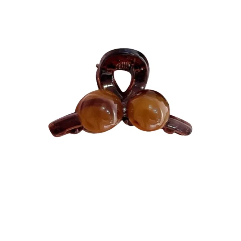 丹琴 美拉德樱桃小号抓夹高马尾公主边夹精致高级感刘海侧边碎发卡夹子 亚克力 发夹 女款