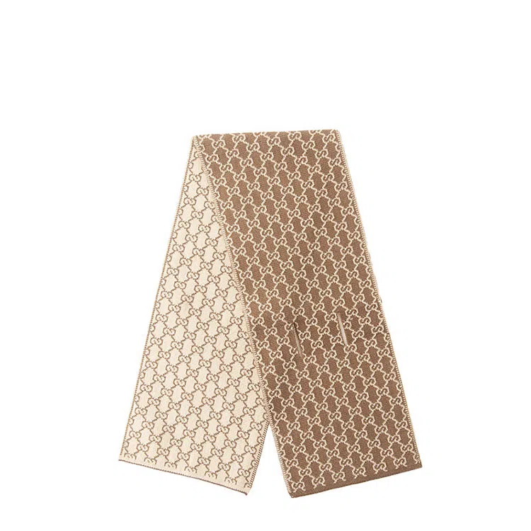 山一丸 新款短款秋冬护颈交叉巾潮字母轻奢 绒线围巾 男女同款情侣款