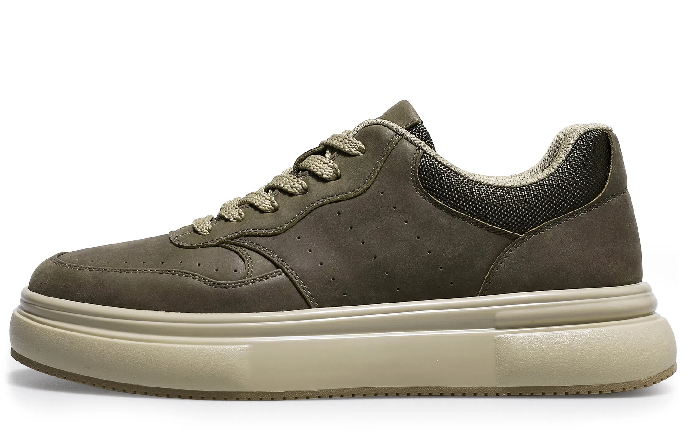 德赛 头层牛皮 空军一号 通勤百搭 复古休闲 学生穿搭 厚底增高 时尚简约 防滑耐磨 低帮 板鞋 男款