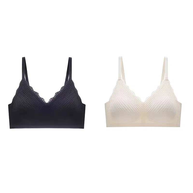 棉基因 无钢圈薄款无痕小胸聚拢收副乳透气文胸 女款 组合装