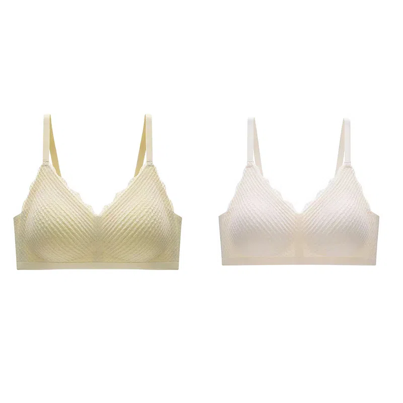 棉基因 无钢圈薄款无痕小胸聚拢收副乳透气文胸 女款 组合装