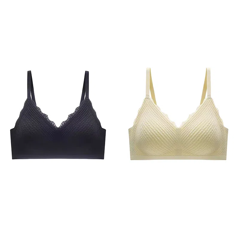 棉基因 薄款无痕无钢圈小胸聚拢收副乳透气文胸 女款 组合装