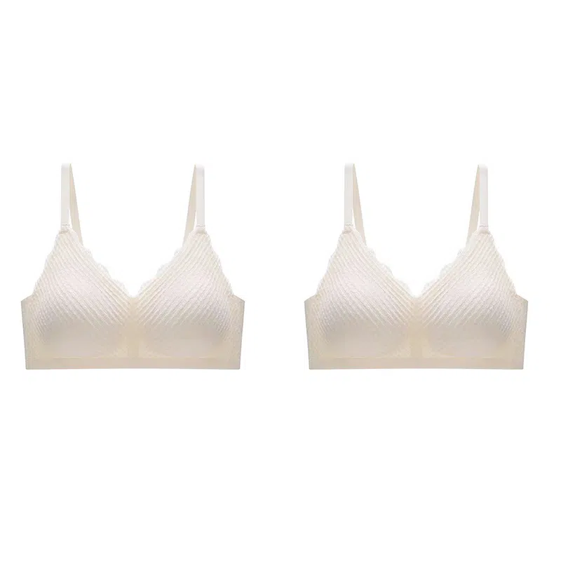 棉基因 无钢圈薄款无痕小胸聚拢收副乳透气文胸 女款 组合装