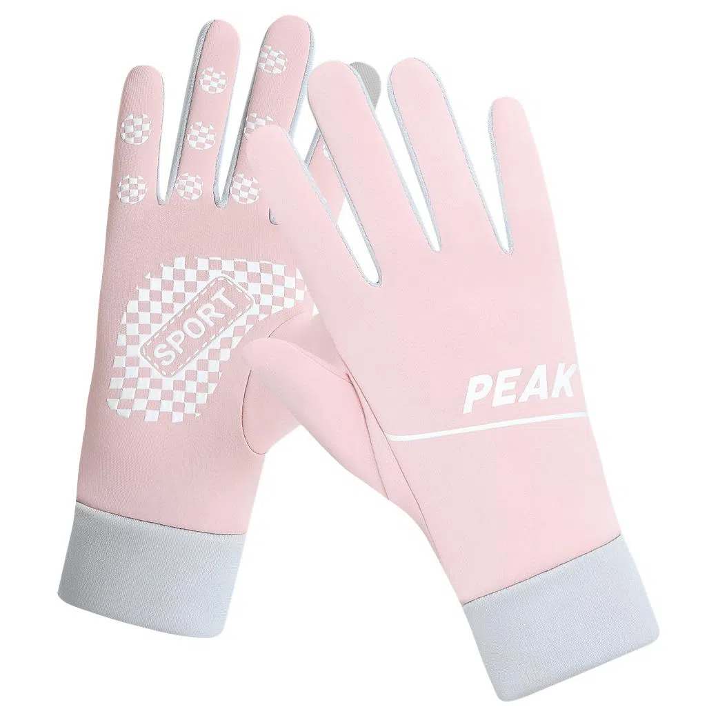 匹克 徽标字母印花 聚酯纤维 运动手套 男女同款情侣款 粉色