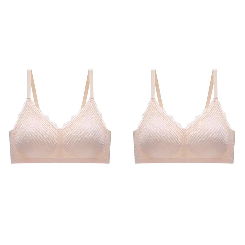 棉基因 薄款无痕无钢圈小胸聚拢收副乳透气文胸 女款 组合装