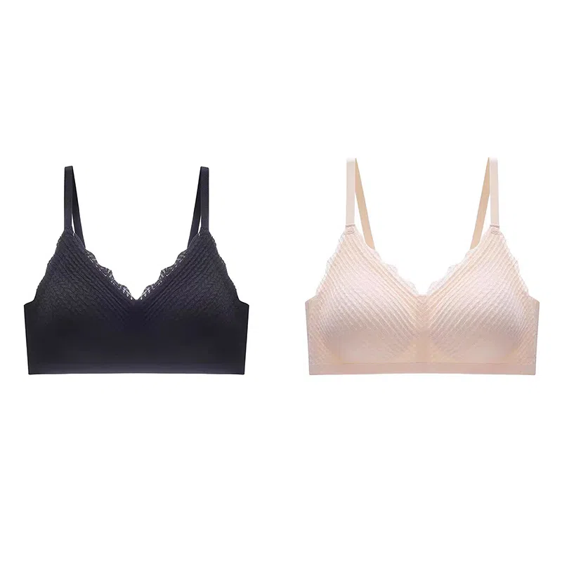 棉基因 薄款无痕无钢圈小胸聚拢收副乳透气文胸 女款 组合装