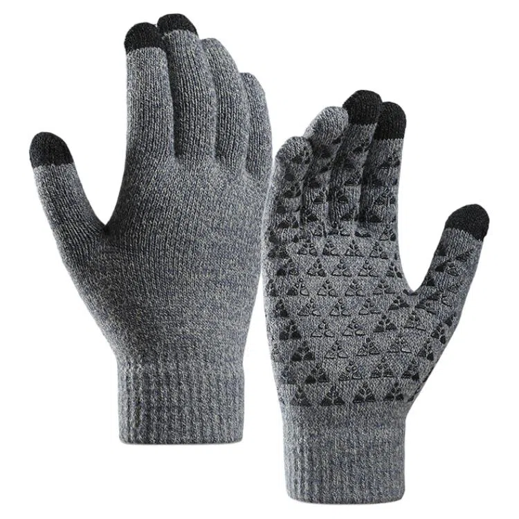 木林森 秋冬季保暖游戏触屏骑车休闲简约 腈纶 毛线手套 男女同款情侣款