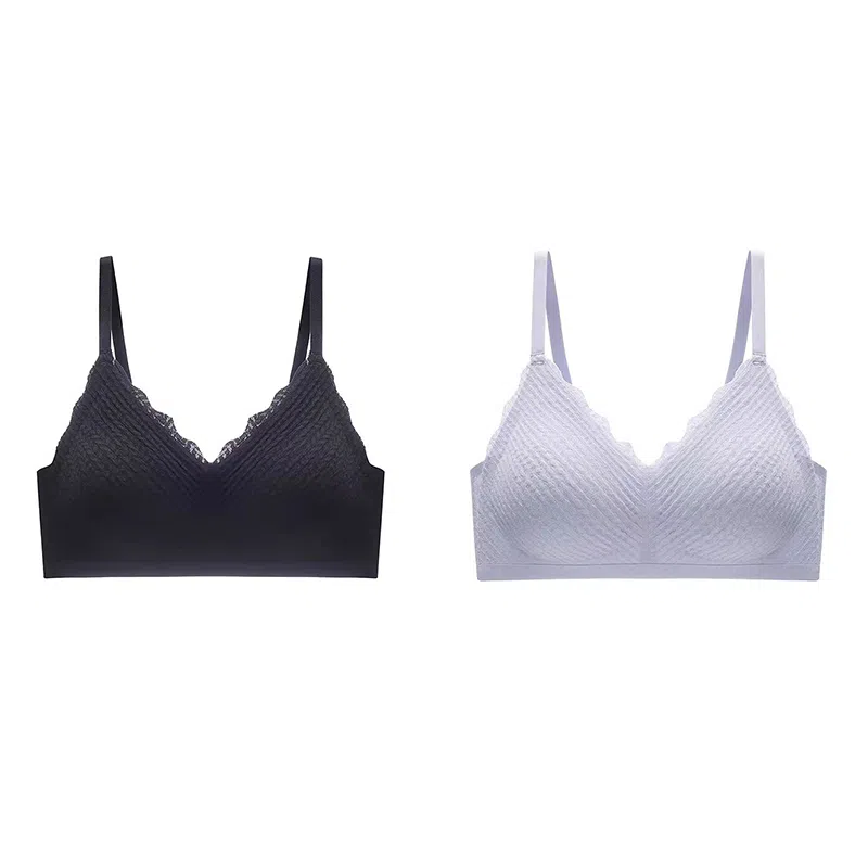 棉基因 无钢圈薄款无痕小胸聚拢收副乳透气文胸 女款 组合装