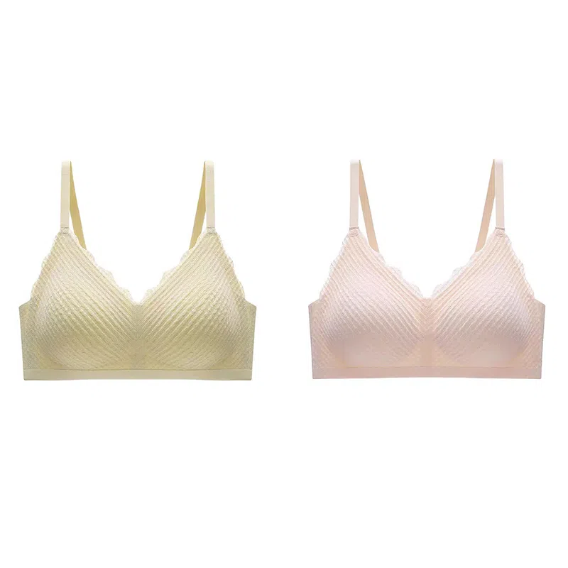 棉基因 无钢圈薄款无痕小胸聚拢收副乳透气文胸 女款 组合装