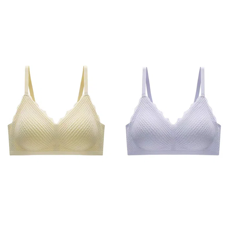 棉基因 薄款无痕无钢圈小胸聚拢收副乳透气文胸 女款 组合装