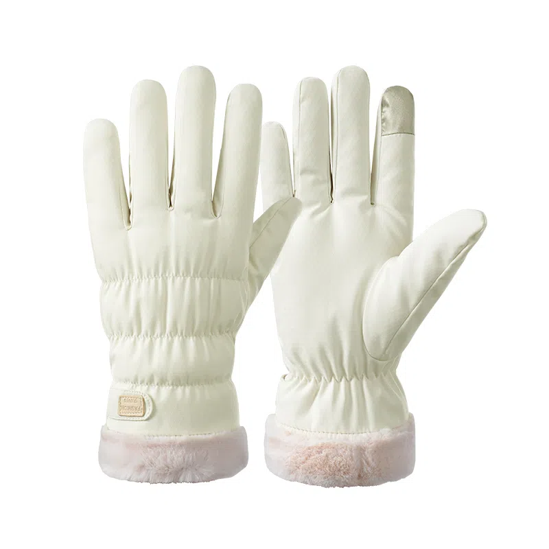 俞兆林 冬季女士保暖韩版可爱触屏骑行电动车防寒加绒加厚防风冬天玩雪防冻手 防泼水 手套 女款