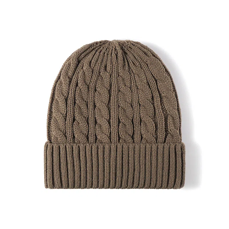 山一丸 冬季加绒加厚 提花户外保暖护耳冷帽 腈纶 绒线帽 男女同款情侣款