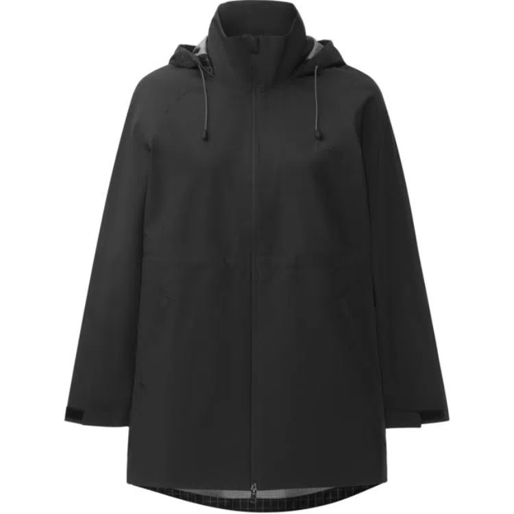 波司登 宽松连帽中长款夹克外套 女款 黑色