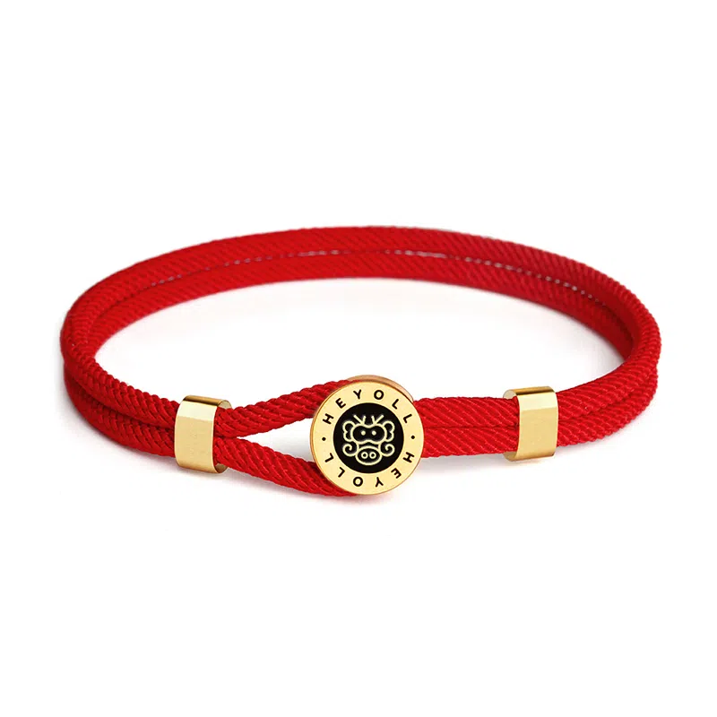 灰鱼 十二生肖红绳原创小众设计新中式国潮风蛇年本命年简约高级感轻奢复古个性手工编织绳编制手绳叠戴好运 合金 手链 男女同款情侣款