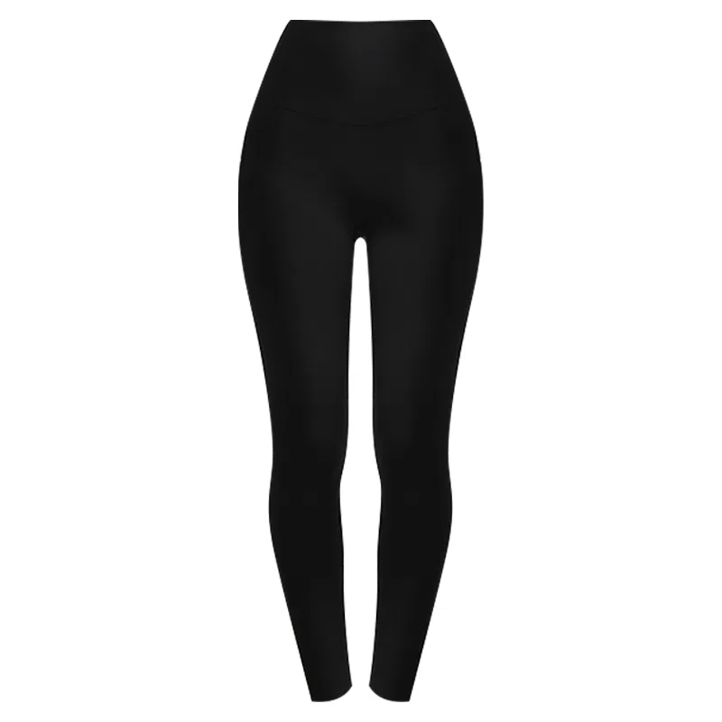 二三二三 舒适高腰无痕纯色简约塑身裤 女款 黑色