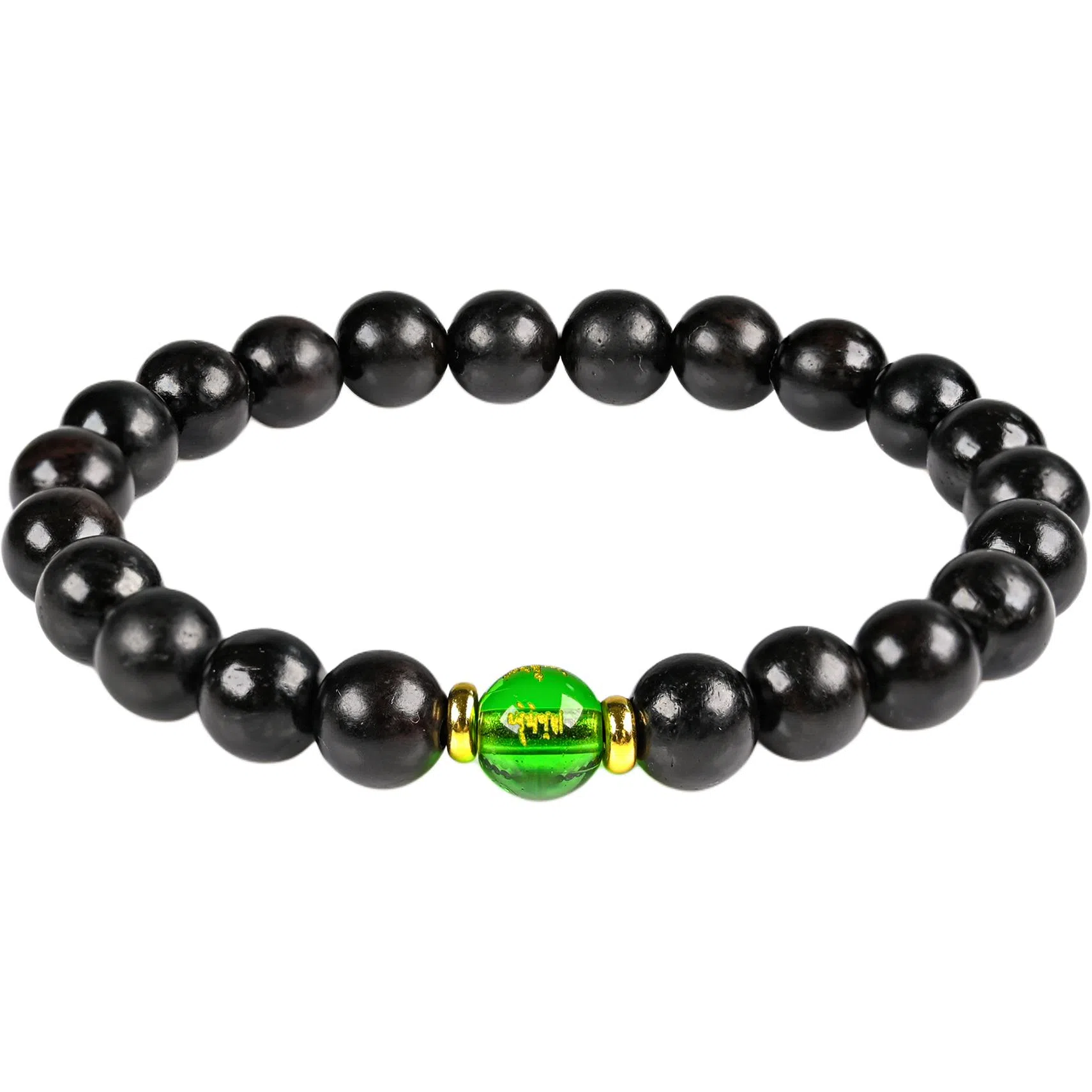 物㯖 五路财神财源滚滚多彩琉璃新中式国潮紫光檀诸事顺利招财进宝纳福转运珠百搭送礼平安好运檀木饰品 黑檀 木作手串 男女同款情侣款