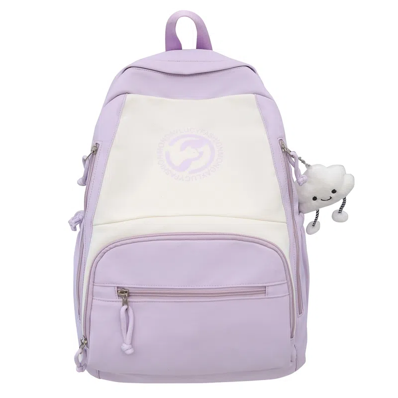 垣途者 休闲简约日常通勤时尚百搭 尼龙 双肩包 女款 黑色红色灰色紫色白色