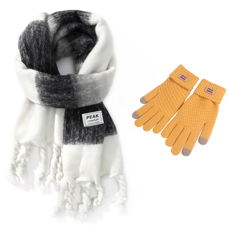 匹克 冬日保暖氛围感软到治愈组合 聚酯纤维 绒线围巾 男女同款情侣款