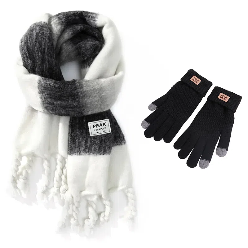 匹克 冬日保暖氛围感软到治愈组合 聚酯纤维 绒线围巾 男女同款情侣款