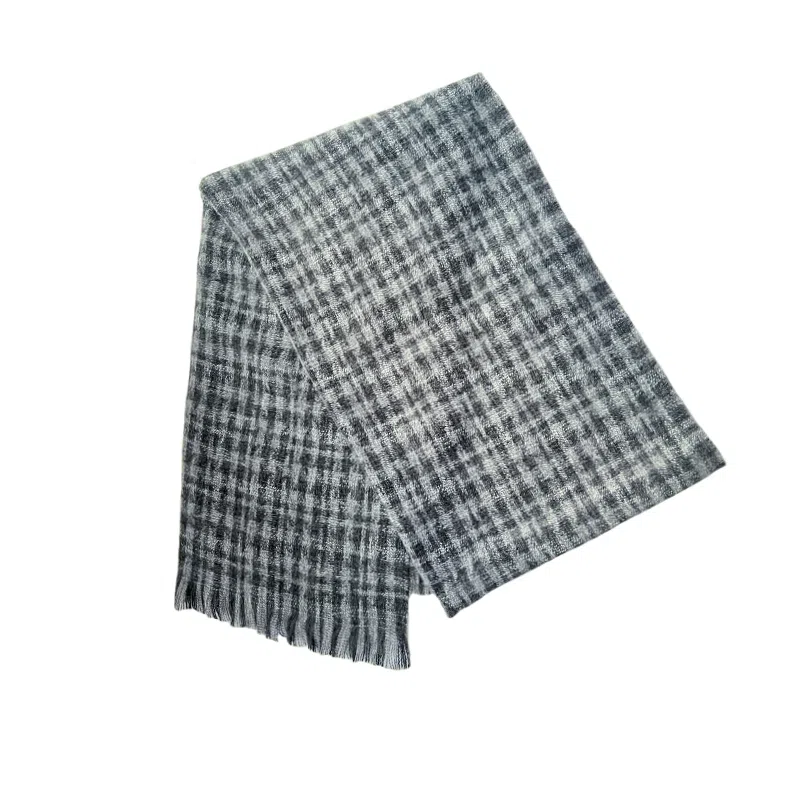 北极绒 新款高级感 经典百搭格子 秋冬季护颈两用 聚酯纤维 绒线围巾 男女同款情侣款