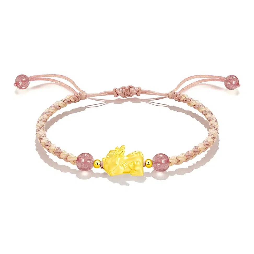 吉瑶 中式  萌趣可爱 招财貔貅 新中式 国风国潮  简约 清新小众 平安聚财 纳福 琉璃 手链 男女同款情侣款