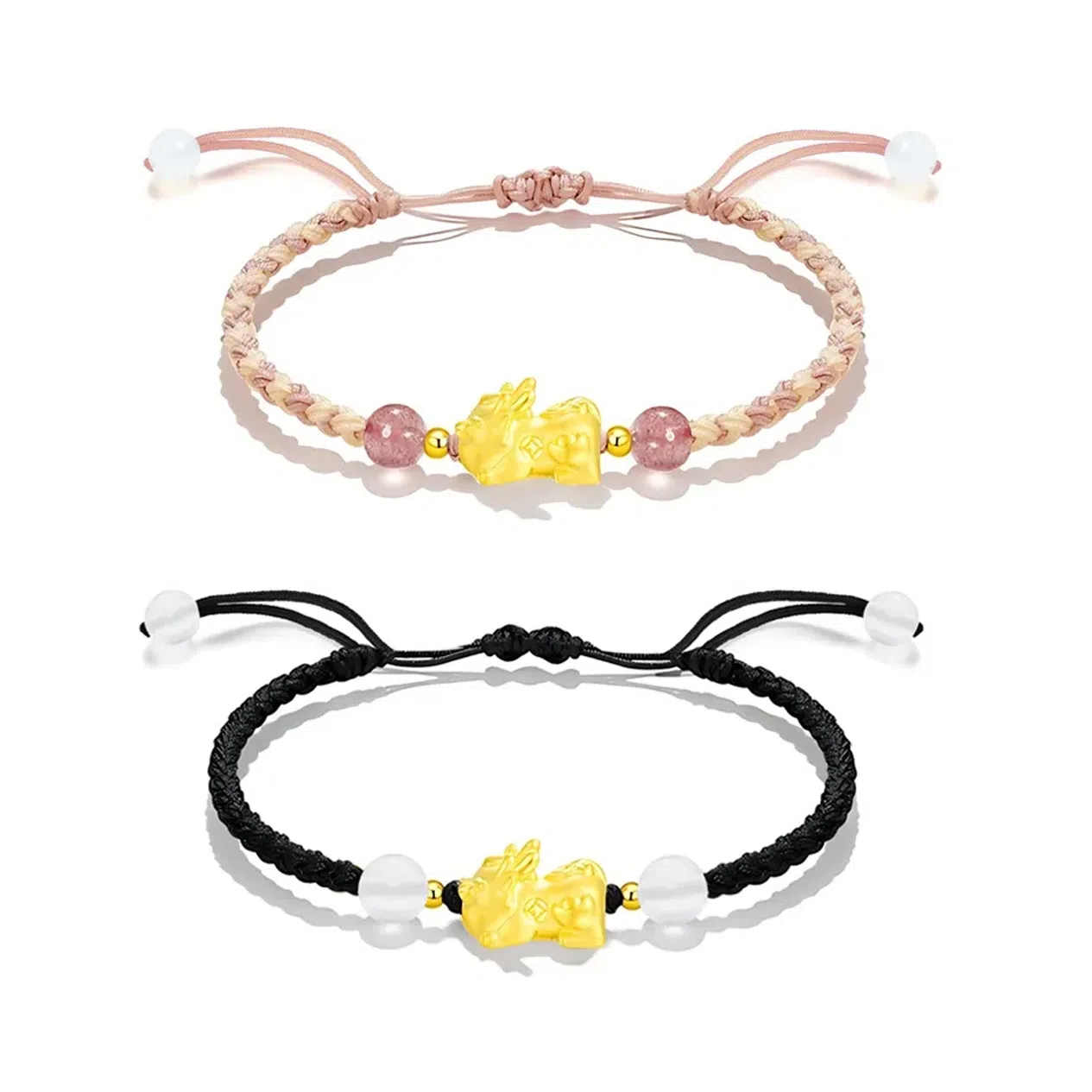 吉瑶 中式  萌趣可爱 招财貔貅 新中式 国风国潮  简约 清新小众 平安聚财 纳福 琉璃 手链 男女同款情侣款