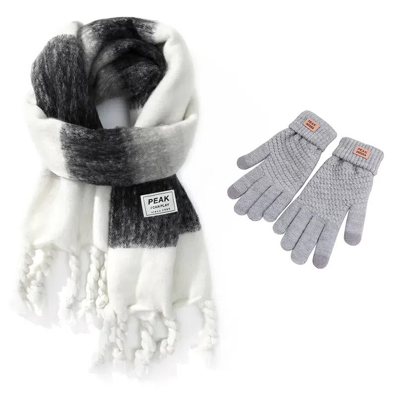 匹克 冬日保暖氛围感软到治愈组合 聚酯纤维 绒线围巾 男女同款情侣款