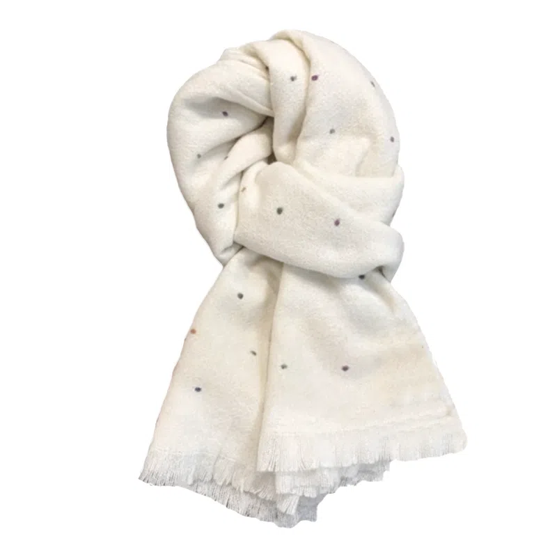 北极绒 冬季氛围感可爱百搭白色围脖韩版潮流外搭高级感保暖披肩 聚酯纤维 绒线围巾 男女同款情侣款