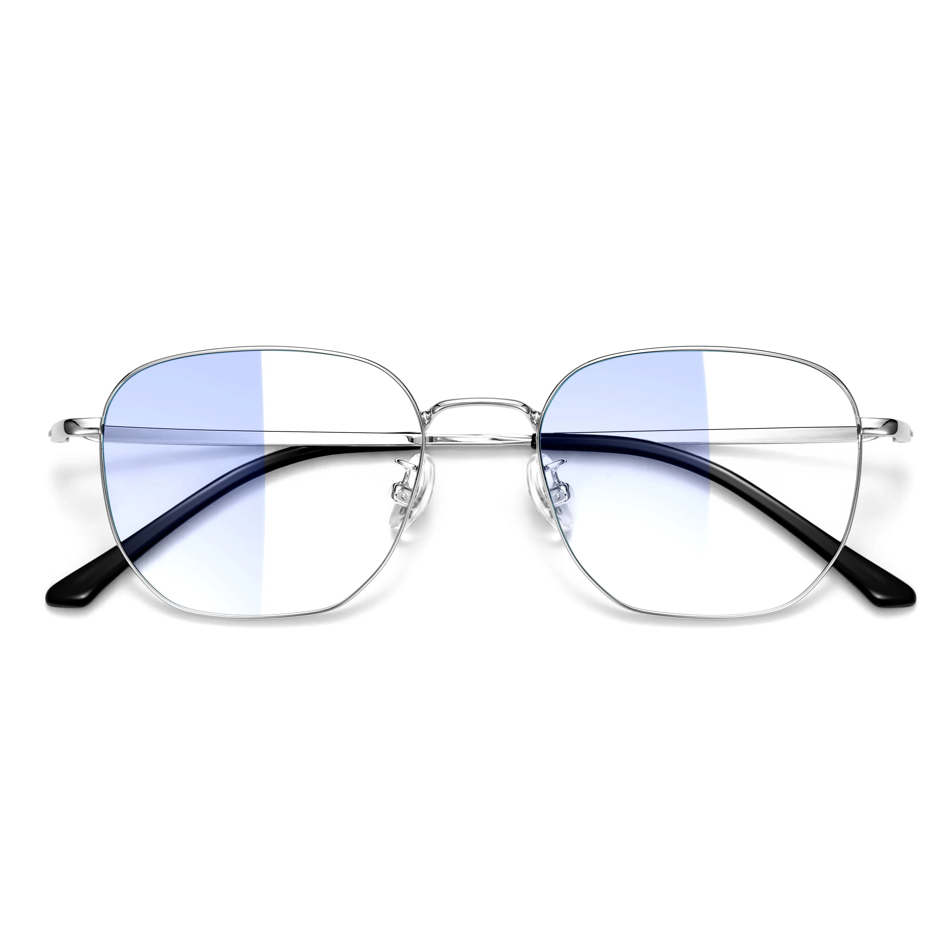 【联系客服可选度数】 苍木优品 感光变色抗疲劳眼镜近视可定制近视镜片超轻纯钛平光镜 合金钛 不规则形 光学镜架 男女同款情侣款