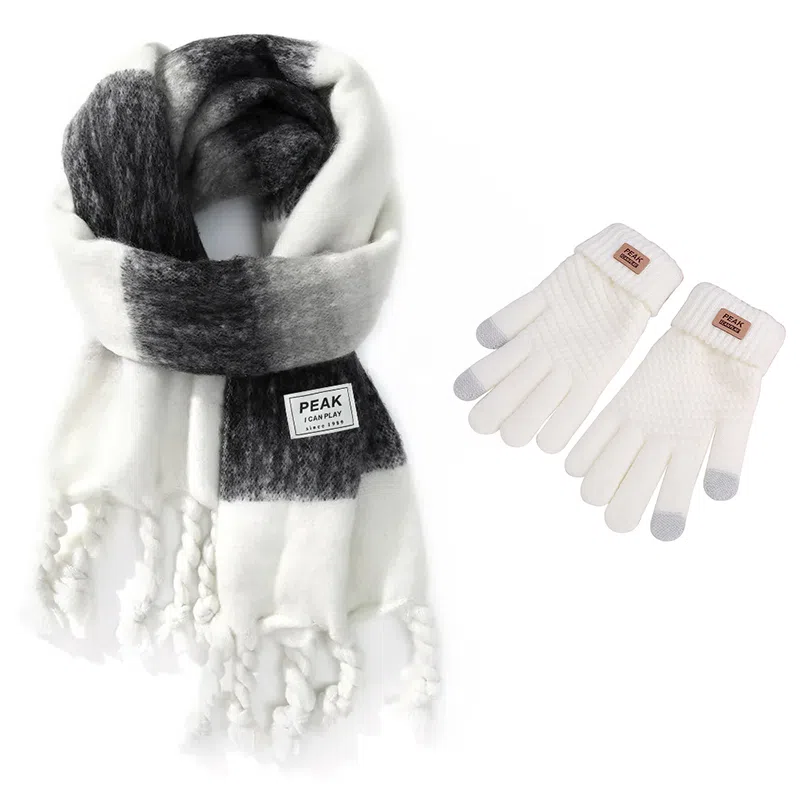 匹克 冬日保暖氛围感软到治愈组合 聚酯纤维 绒线围巾 男女同款情侣款