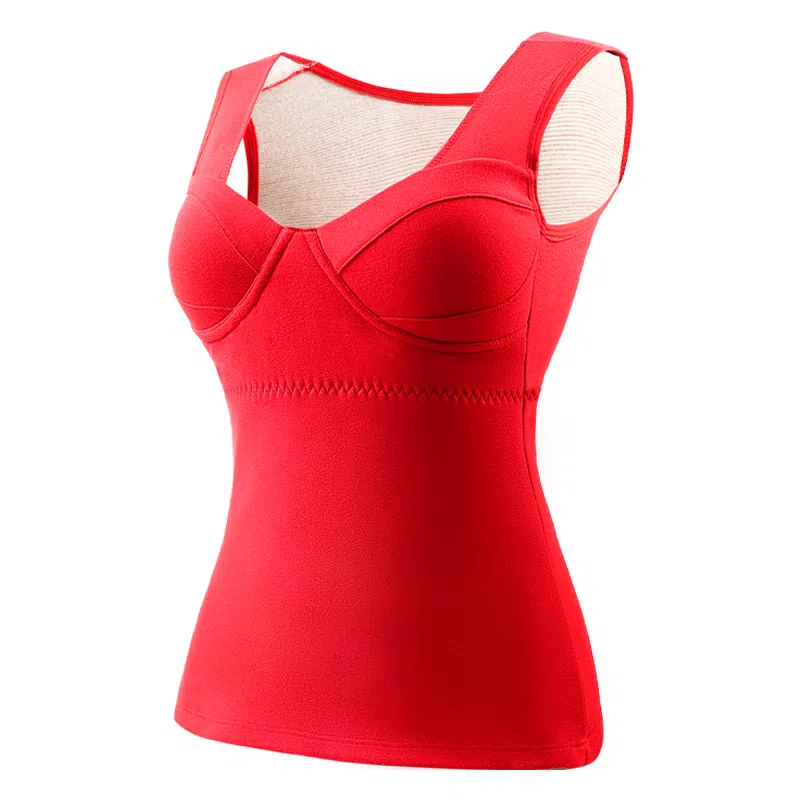 欧迪芬 厚款打底衣发热升温磨毛高弹带胸垫秋衣显瘦修身锁温保暖上装 女款