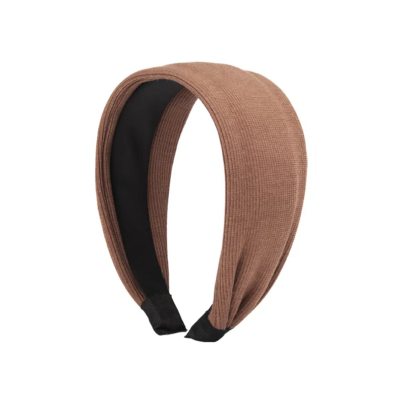 芒果饰品 韩系老钱风纯色宽边时尚简约高颅顶洗脸头箍高级感发带 针织 发箍 女款