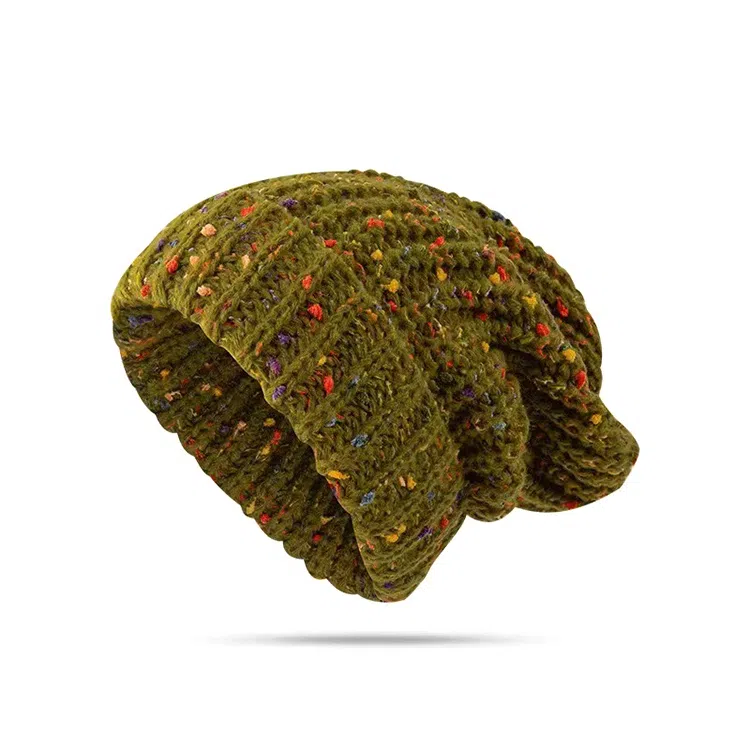 雅鹿优选 秋冬百搭毛线帽子女生大头围显脸小堆堆帽彩虹混色保暖针织套头冷帽绒线帽 涤纶 绒线帽 女款