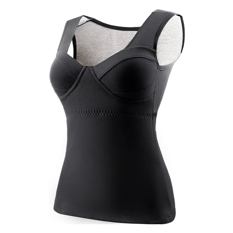 欧迪芬 厚款打底衣发热升温磨毛高弹带胸垫秋衣显瘦修身锁温保暖上装 女款