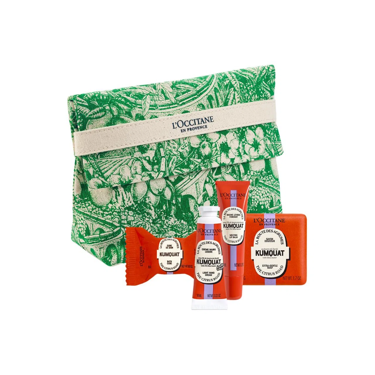 欧舒丹 圣诞限定乳木果润唇膏护肤套装 补水滋润 四件套+化妆袋