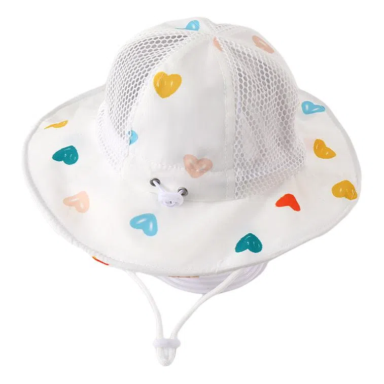 山一丸 婴儿薄款大帽遮阳网眼 棉涤 渔夫帽 儿童款