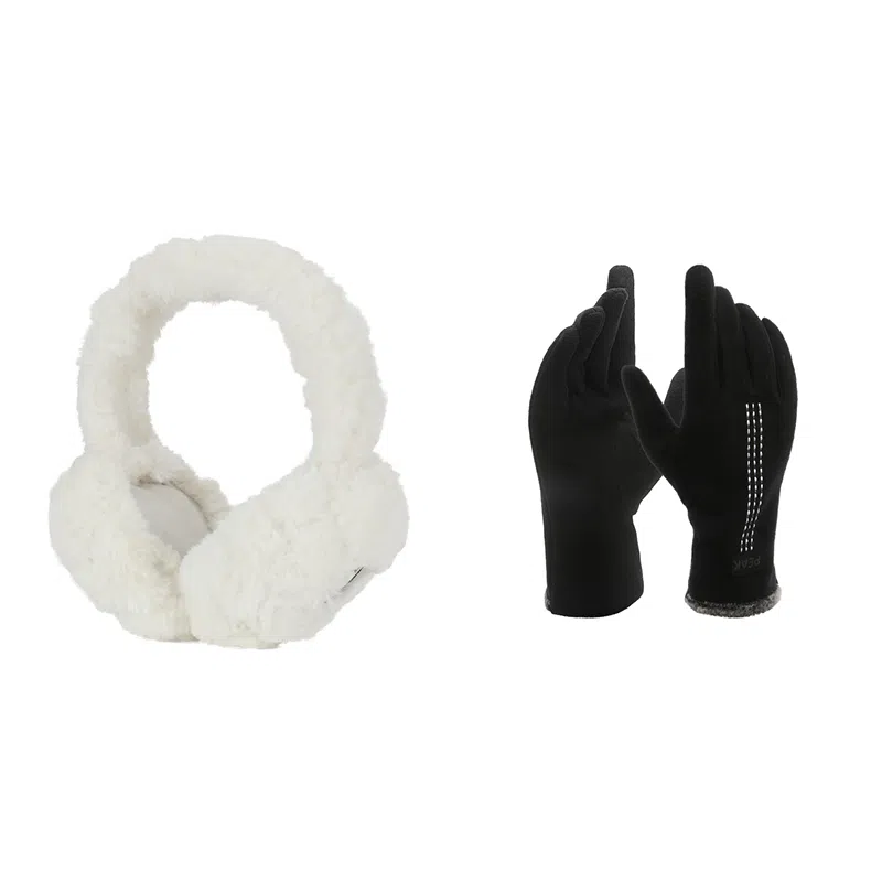 匹克 秋冬季保暖套装户外出行防寒加厚加绒可触屏 聚酯纤维/氨纶 绒线手套 男女同款情侣款