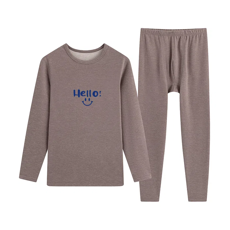 贴身领域 青少年内衣羊绒蚕丝德绒秋衣秋裤打底秋线衣线裤冬季保暖套装 男款