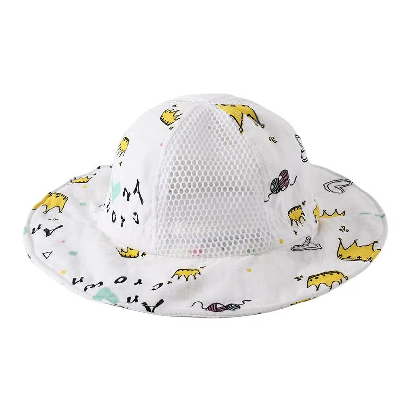 山一丸 婴儿薄款大帽遮阳网眼 棉涤 渔夫帽 儿童款