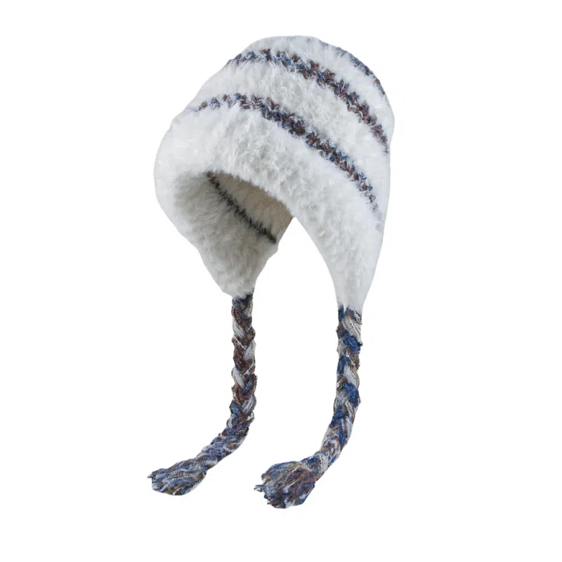 北极绒 大头围毛绒绒巨显脸小护耳帽秋冬加厚保暖可爱防寒雷锋帽百搭针织 聚酯纤维 绒线帽 男女同款情侣款