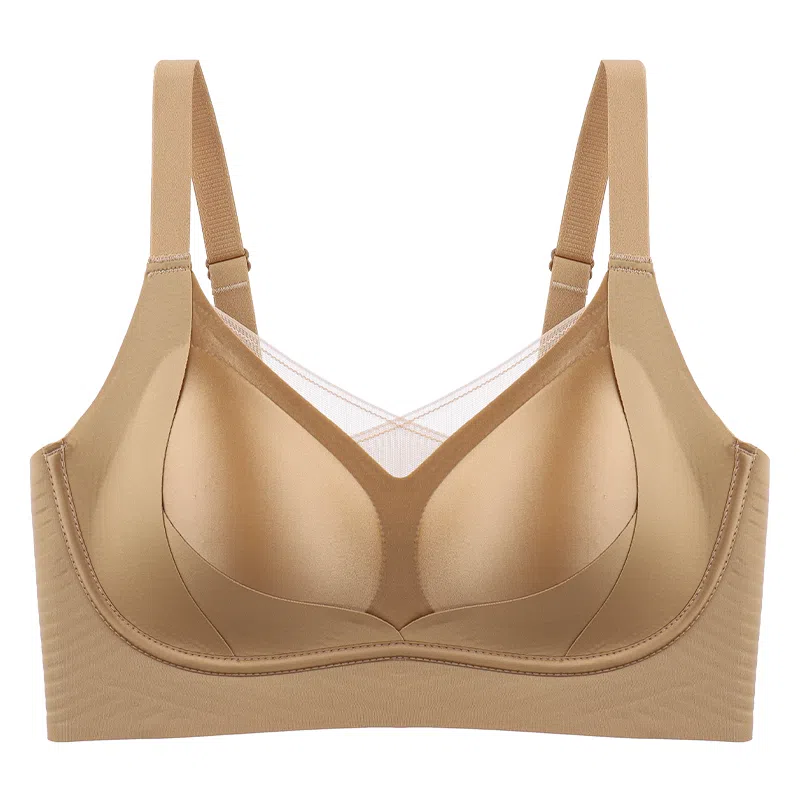 二三二三 无钢圈收副乳防下垂外扩软支撑无痕聚拢调整型文胸 女款 卡其肤