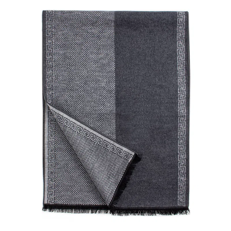 上海故事 敦和风雅 柔软舒适结构紧密 毛边流苏设计 绒线围巾 男款